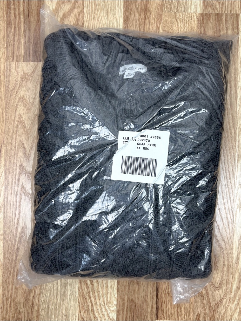 L.L. Bean Signature Cotton Fisherman Tunic Sweater 100% Cotton Crew Gray NEW XL - Picture 2 of 5